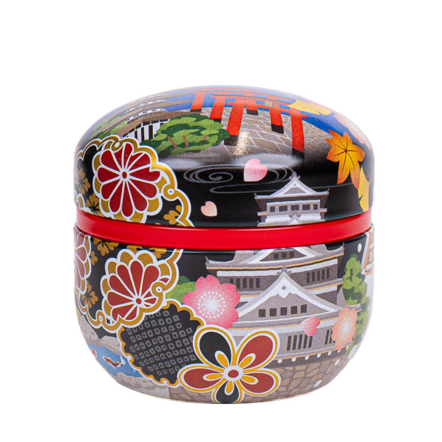 Boîte à Thé Japonaise Ronde Métal Meisho-e