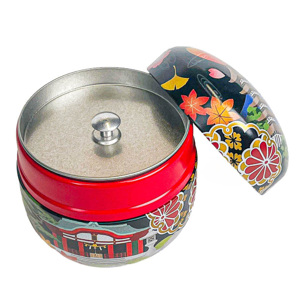 Boîte à Thé Japonaise Ronde Métal Meisho-e