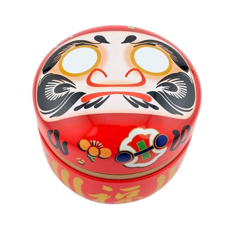 Boîte à Thé Métal Daruma Rouge