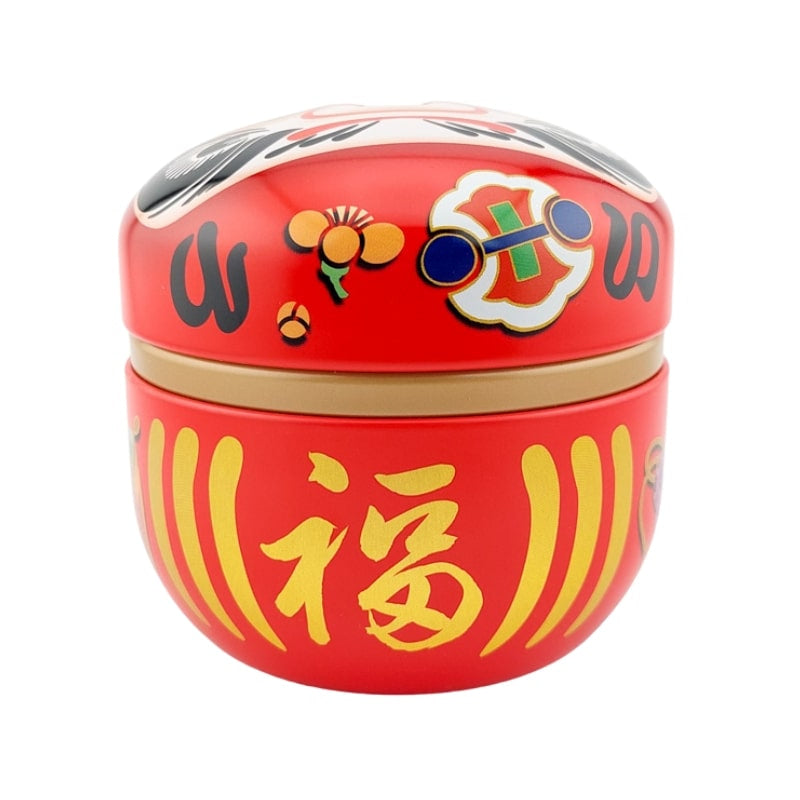 Boîte à Thé Métal Daruma Rouge