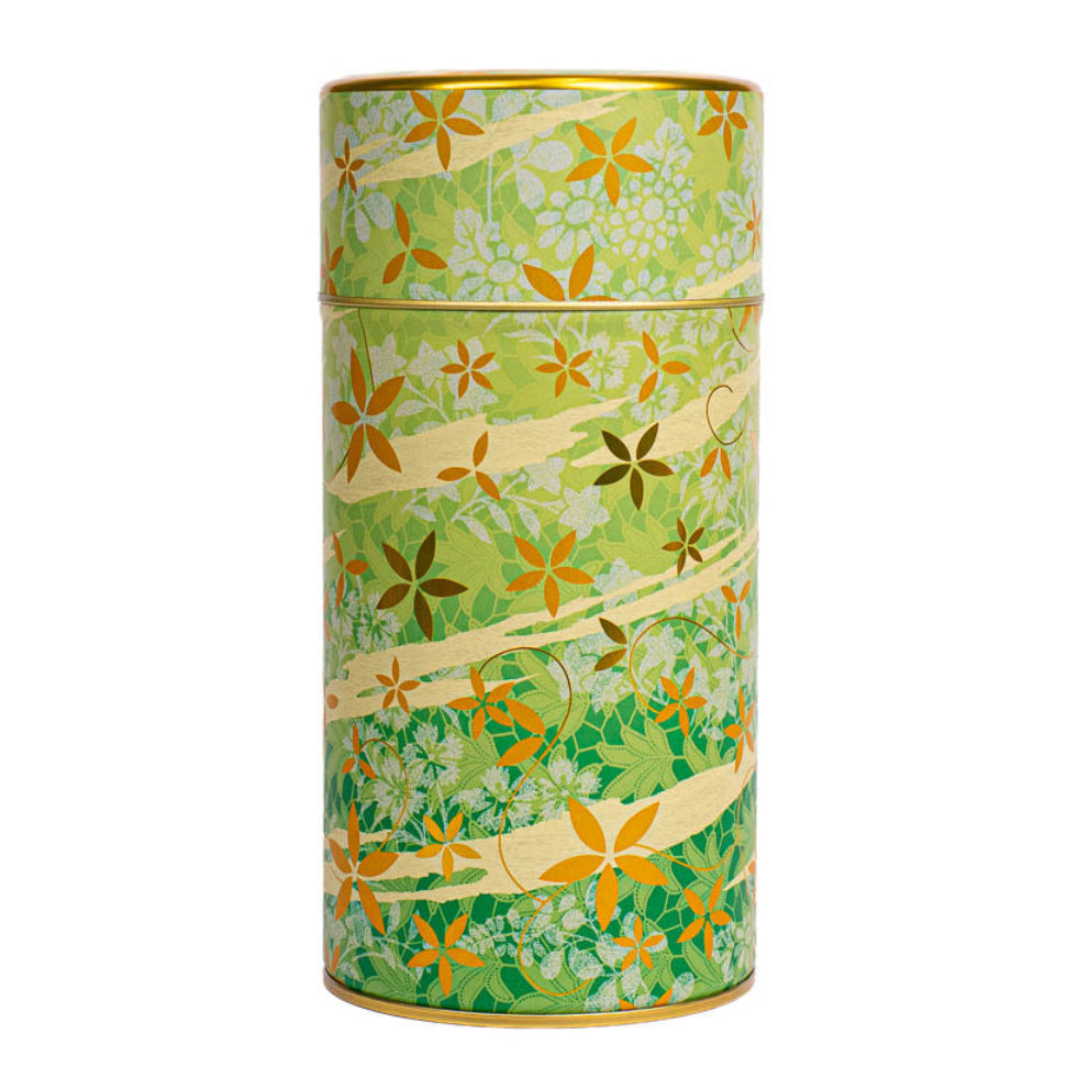Boîte à Thé Métal Imprimé Floral Vert
