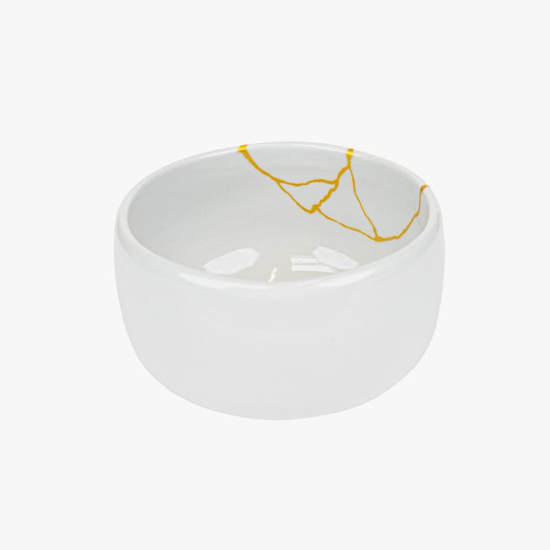 Bol à Matcha Japonais Blanc Kintsugi