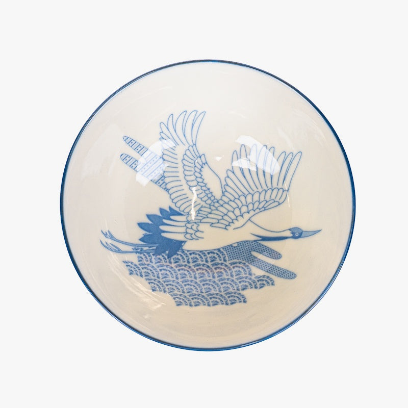 Bol Japonais Céramique Grue Tsuru