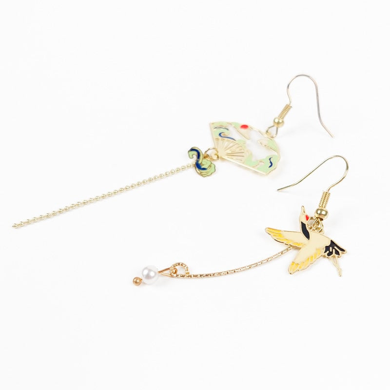 Boucles d’Oreilles Grue Japonaise