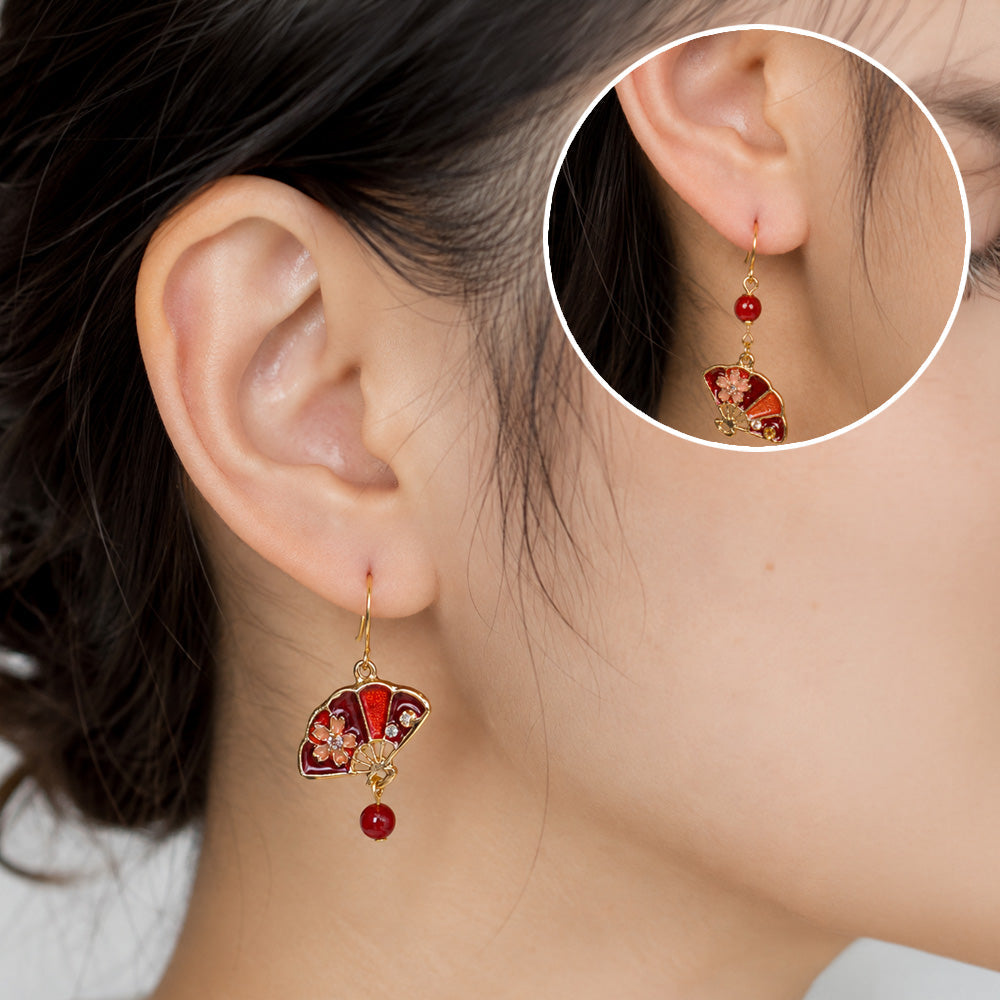 Boucles d’Oreilles Japonaise Sensu Rouge