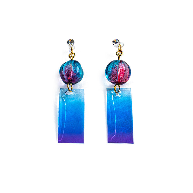 Boucles d’Oreilles Japonaises Carillon Bleu