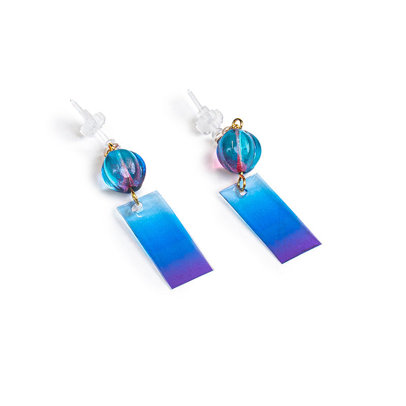 Boucles d’Oreilles Japonaises Carillon Bleu