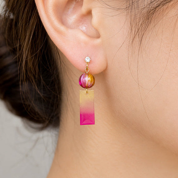 Boucles d’Oreilles Japonaises Carillon Rose