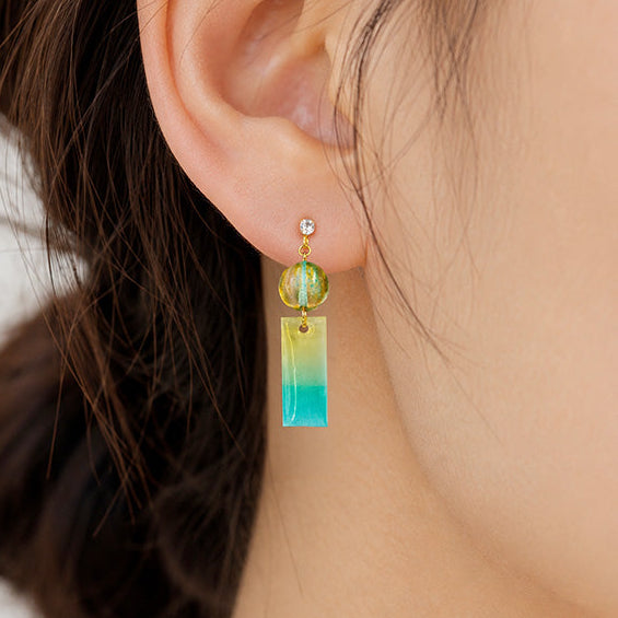 Boucles d’Oreilles Japonaises Carillon Vert
