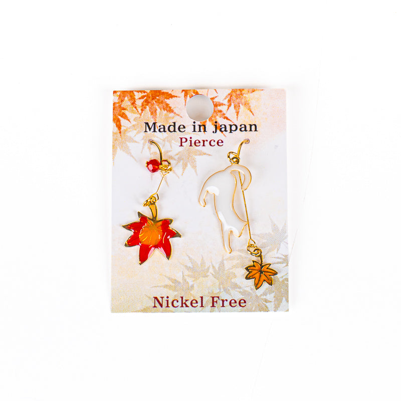 Boucles d’Oreilles Japonaises Chat et Momiji