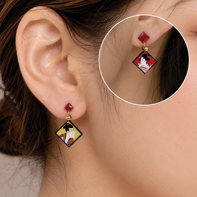 Boucles d’Oreilles Japonaises Couple Ukiyo-e