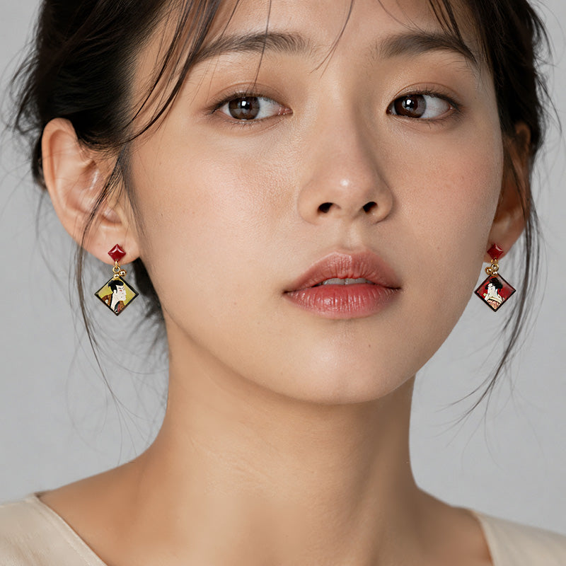 Boucles d’Oreilles Japonaises Couple Ukiyo-e