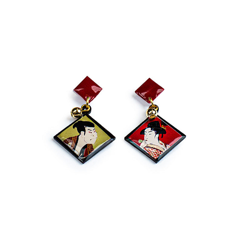Boucles d’Oreilles Japonaises Couple Ukiyo-e