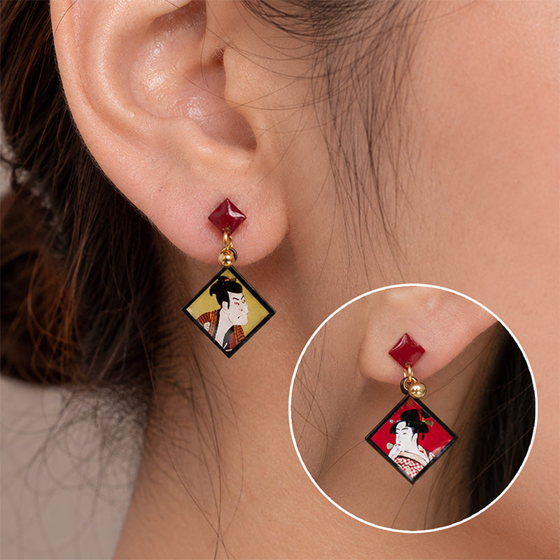 Boucles d’Oreilles Japonaises Couple Ukiyo-e