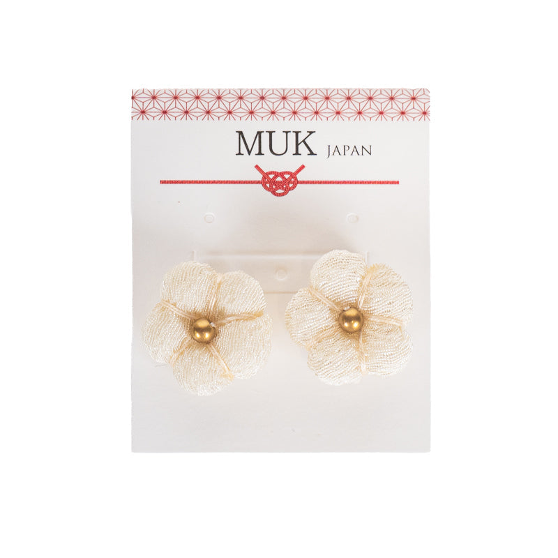 Boucles d’Oreilles Japonaises Fleur Blanche