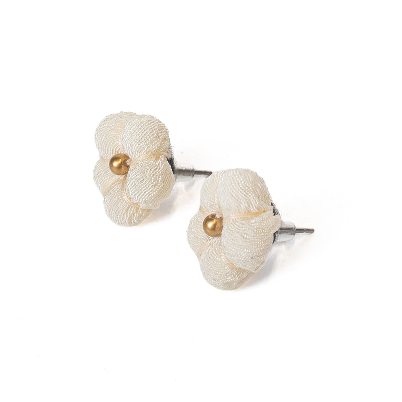 Boucles d’Oreilles Japonaises Fleur Blanche