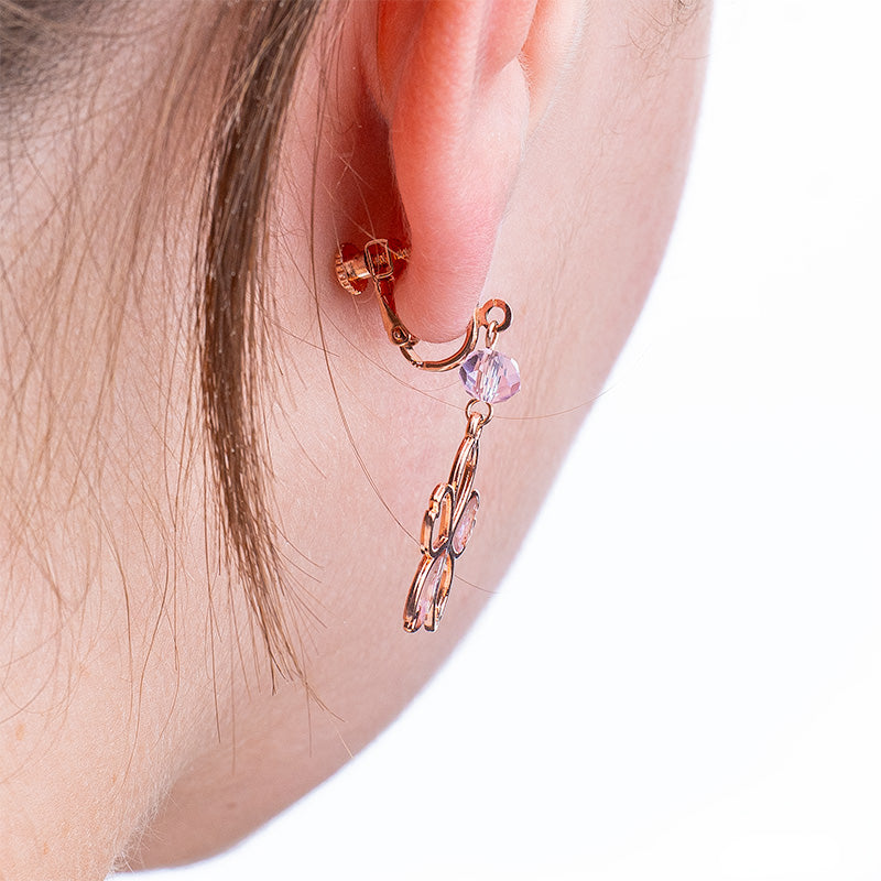 Boucles d’Oreilles Japonaises Fleur de Cerisier À clipser