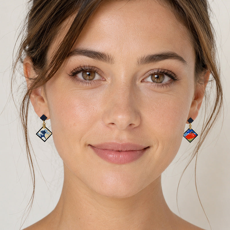 Boucles d’Oreilles Japonaises Hokusai