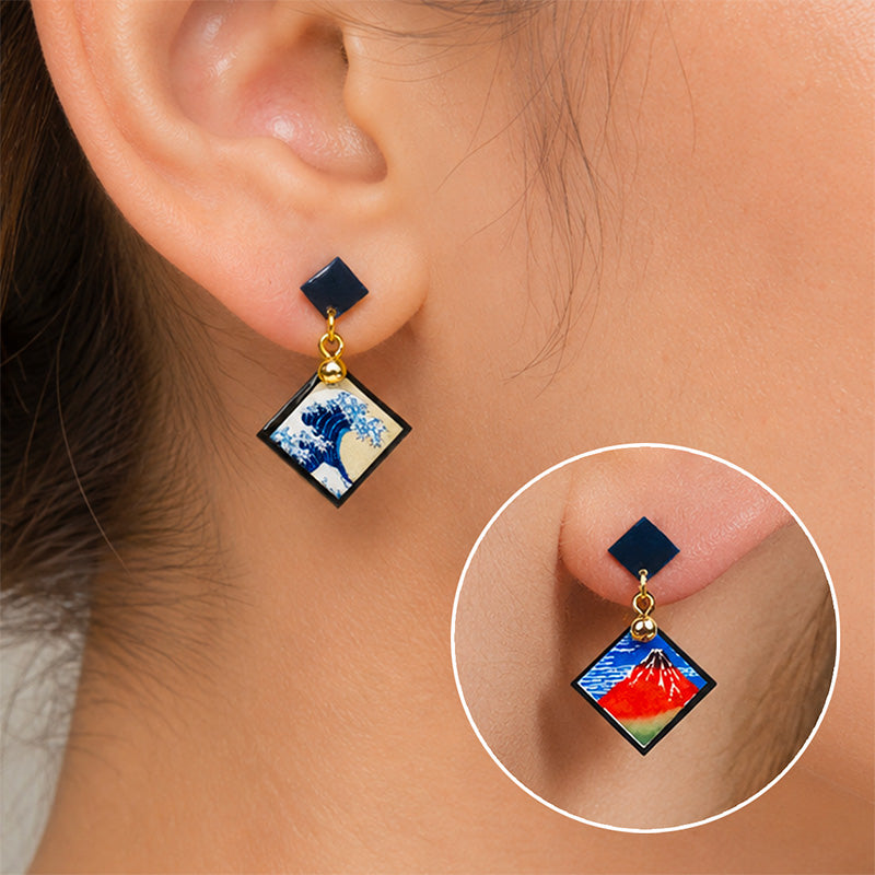 Boucles d’Oreilles Japonaises Hokusai