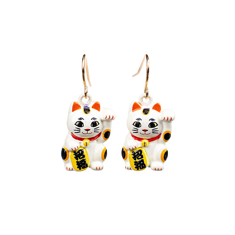 Boucles d’Oreilles Japonaises Maneki Neko