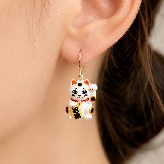 Boucles d’Oreilles Japonaises Maneki Neko