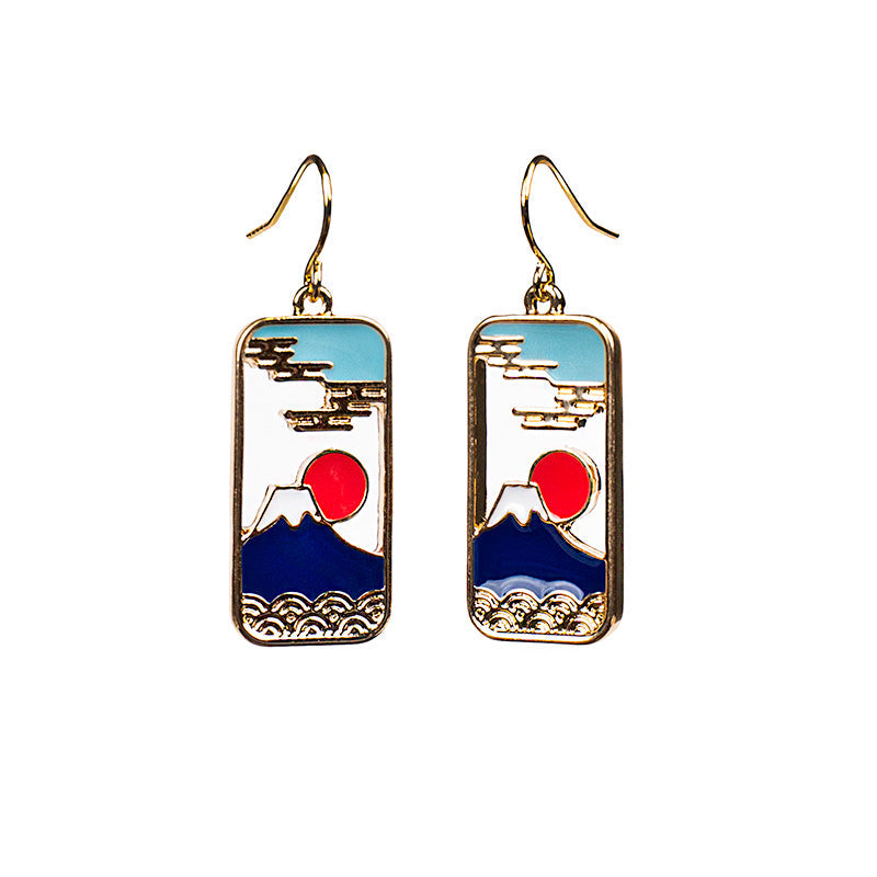 Boucles d’Oreilles Japonaises Mont Fuji