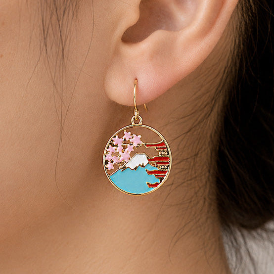 Boucles d’Oreilles Japonaises Pagode & Fuji