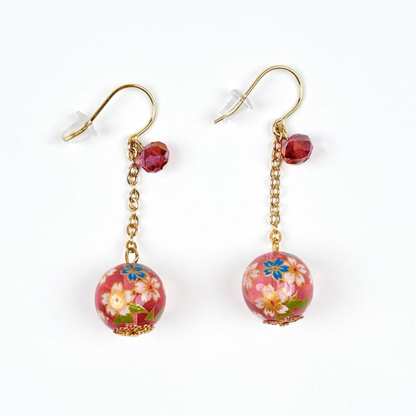 Boucles D'Oreilles Asanoha Rouge | Univers Du Japon