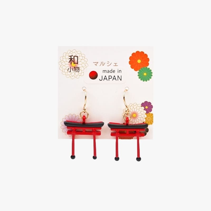 Boucles d’Oreilles Japonaises Porte Torii Rouge