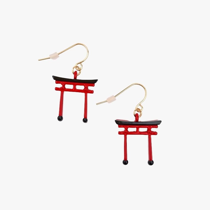 Boucles d’Oreilles Japonaises Porte Torii Rouge