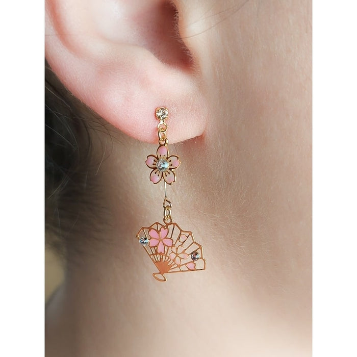 Boucles d'Oreilles Japonaises Eventail