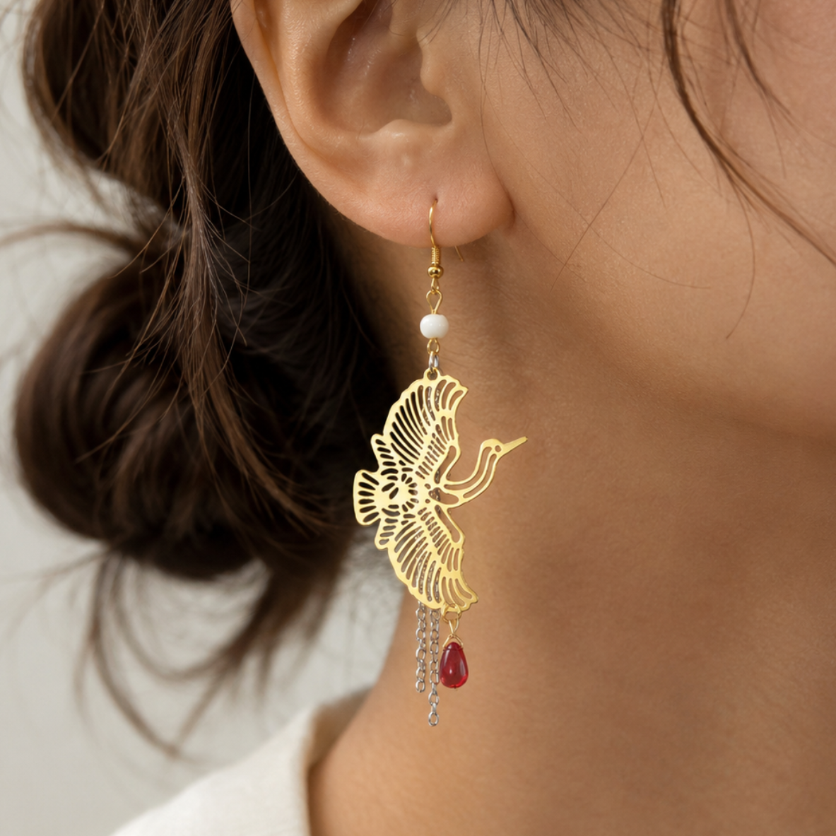 Boucles d’Oreilles Japonaises Tsuru