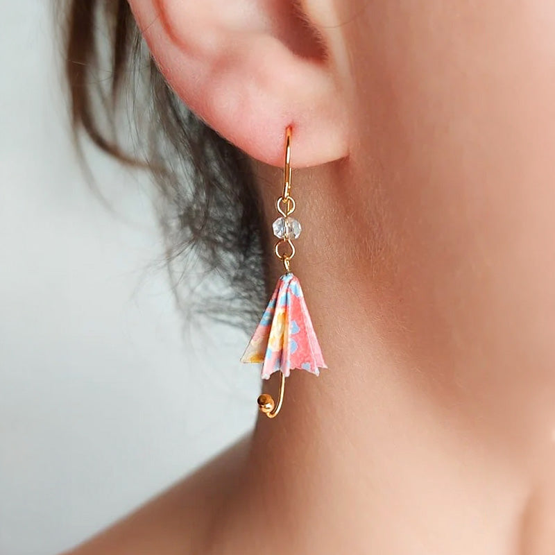 Boucles d’Oreilles Ombrelle Rose