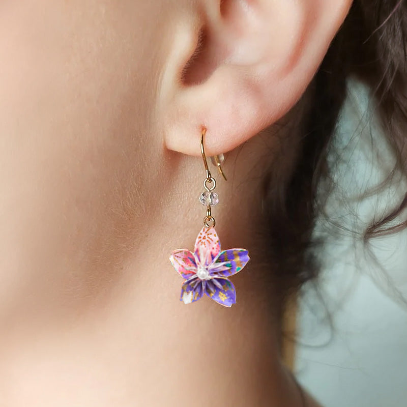 Boucles d’Oreilles Origami Violettes