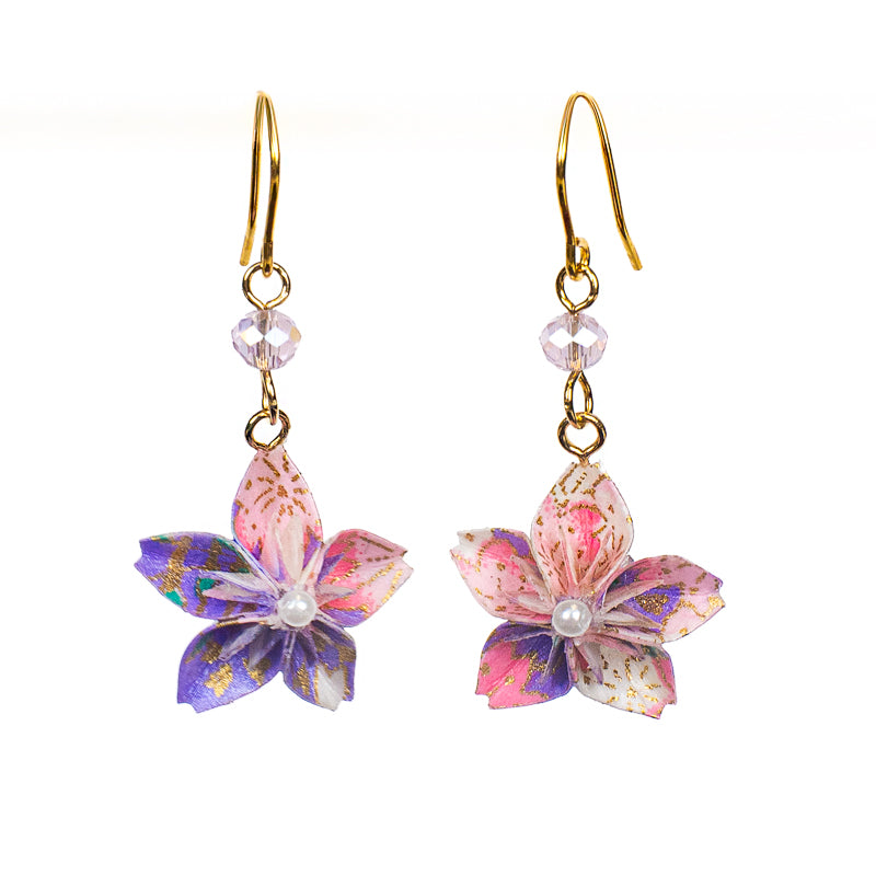 Boucles d’Oreilles Origami Violettes