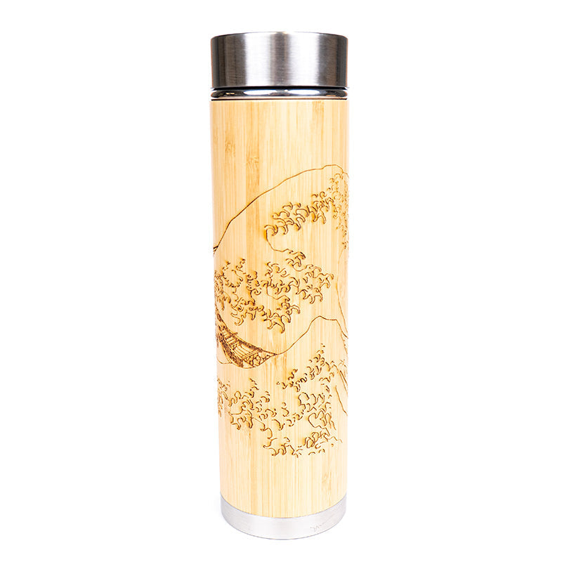 Bouteille à Thé en Bambou Grande Vague de Kanagawa - 400ml