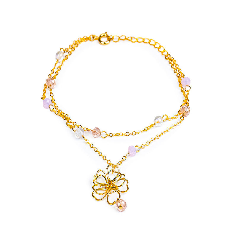 Bracelet Japonais Double Chaîne Sakura