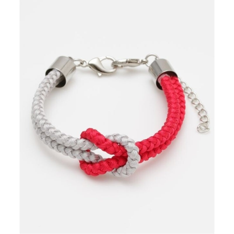 Bracelet Japonais Homme Noeud - Rouge/Gris