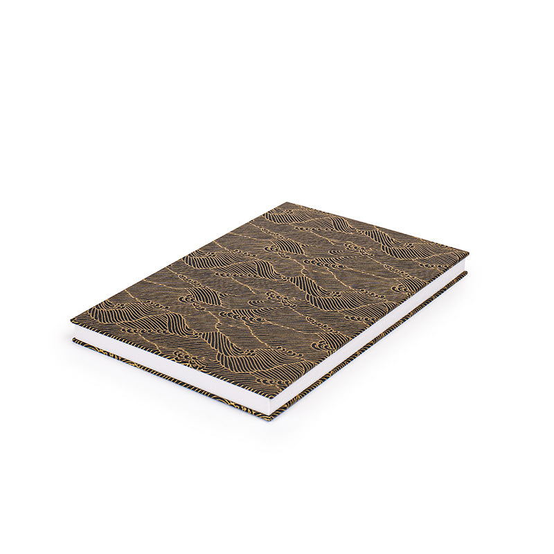 Carnet Japonais Goshuin Mino Washi Noir Vagues
