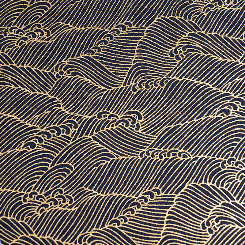Carnet Japonais Goshuin Mino Washi Noir Vagues