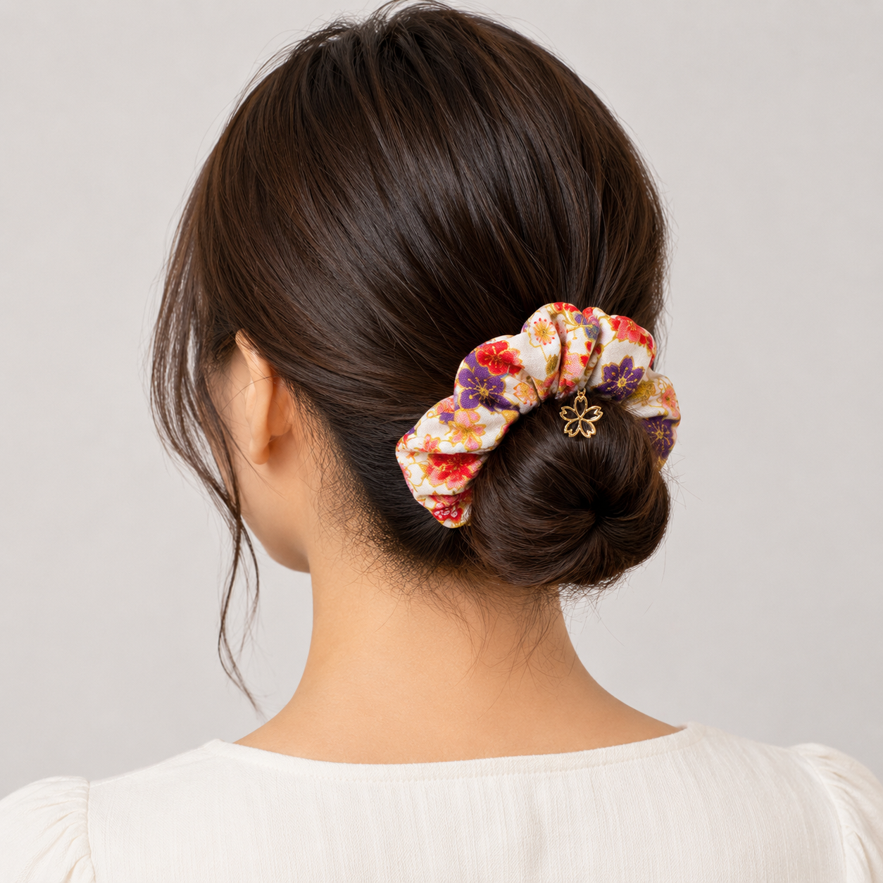 Chouchou Scrunchie Japonais Blanc