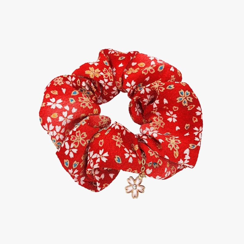 Chouchou Scrunchie Japonais Rouge