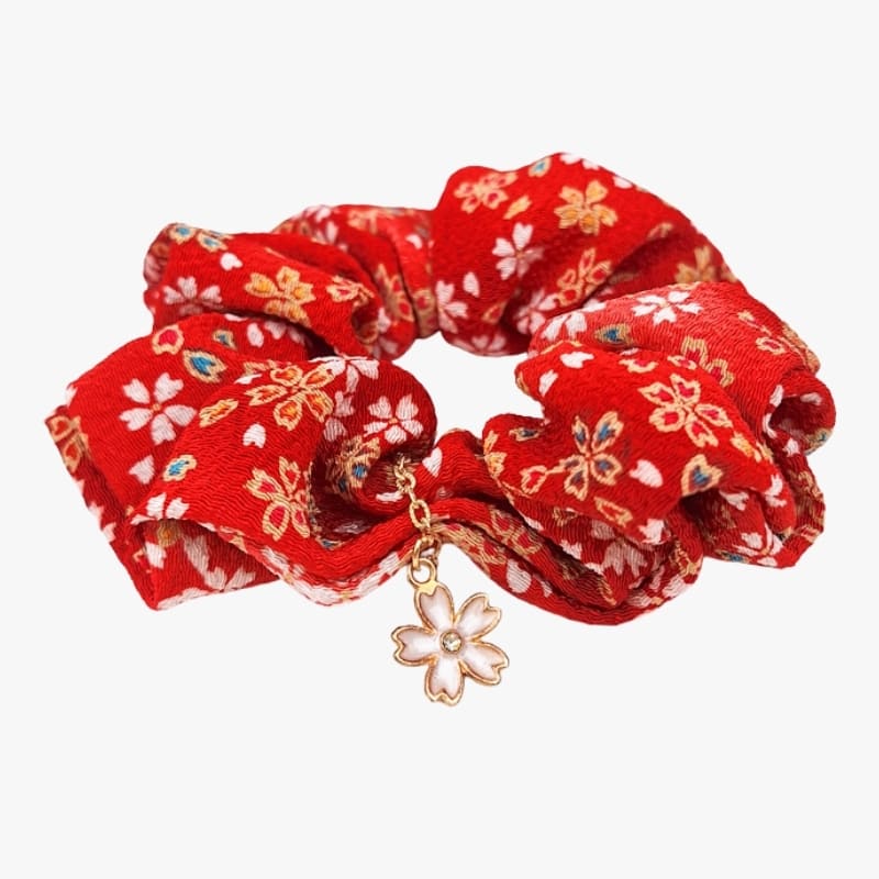 Chouchou Scrunchie Japonais Rouge