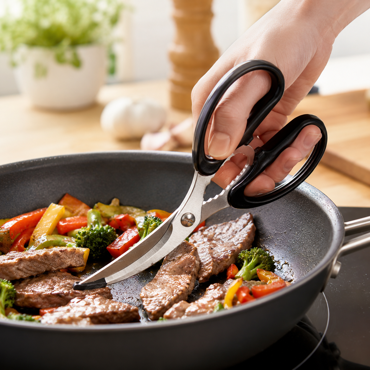 Ciseaux de Cuisine Japonais Inox Anti-Rayures