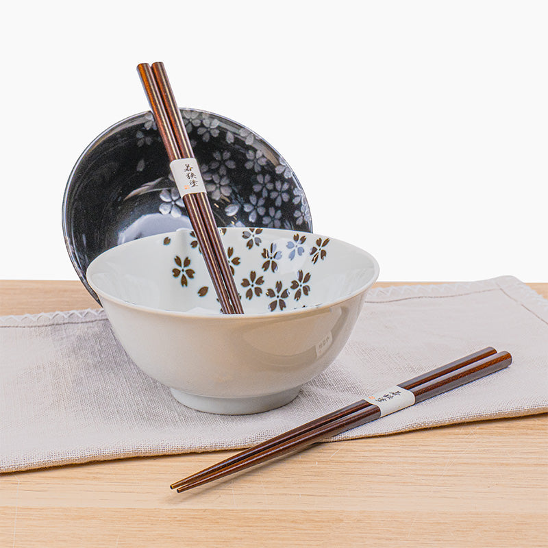 Coffret 2 bols Japonais noir et blanc