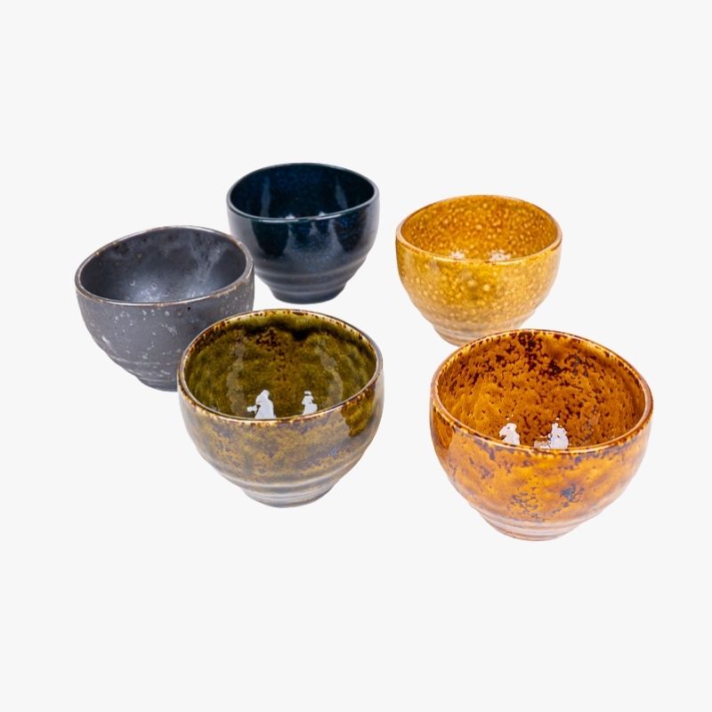 Coffret 5 Tasses Japonaises Hannari