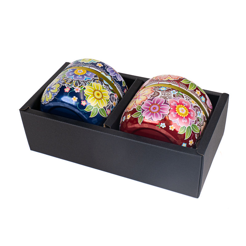 Coffret Deux Boîtes à Thé Fleur Japon