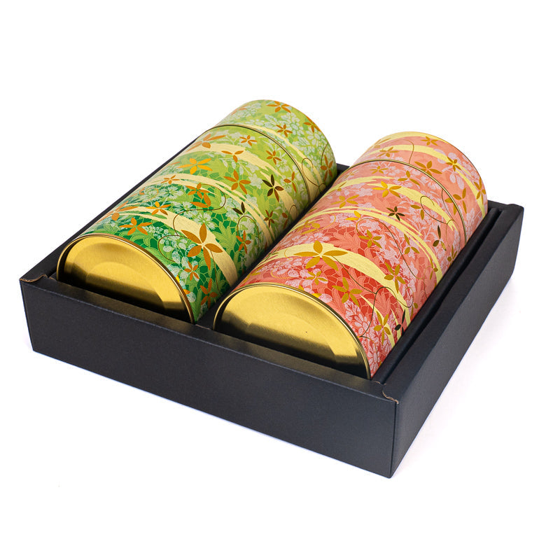 Coffret Deux Boîtes à Thé Métal Imprimé Floral