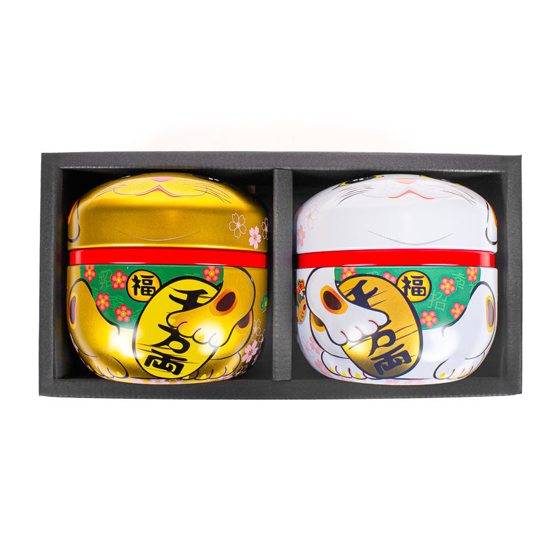 Coffret Deux Boîtes à Thé Métal Maneki Neko