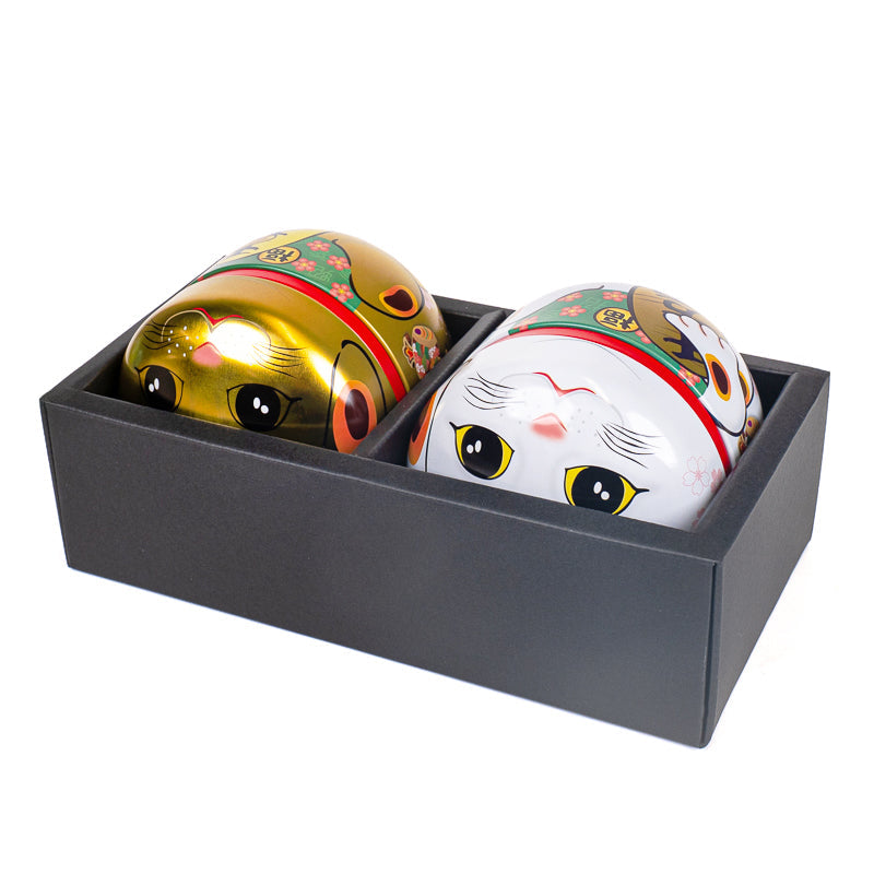 Coffret Deux Boîtes à Thé Métal Maneki Neko